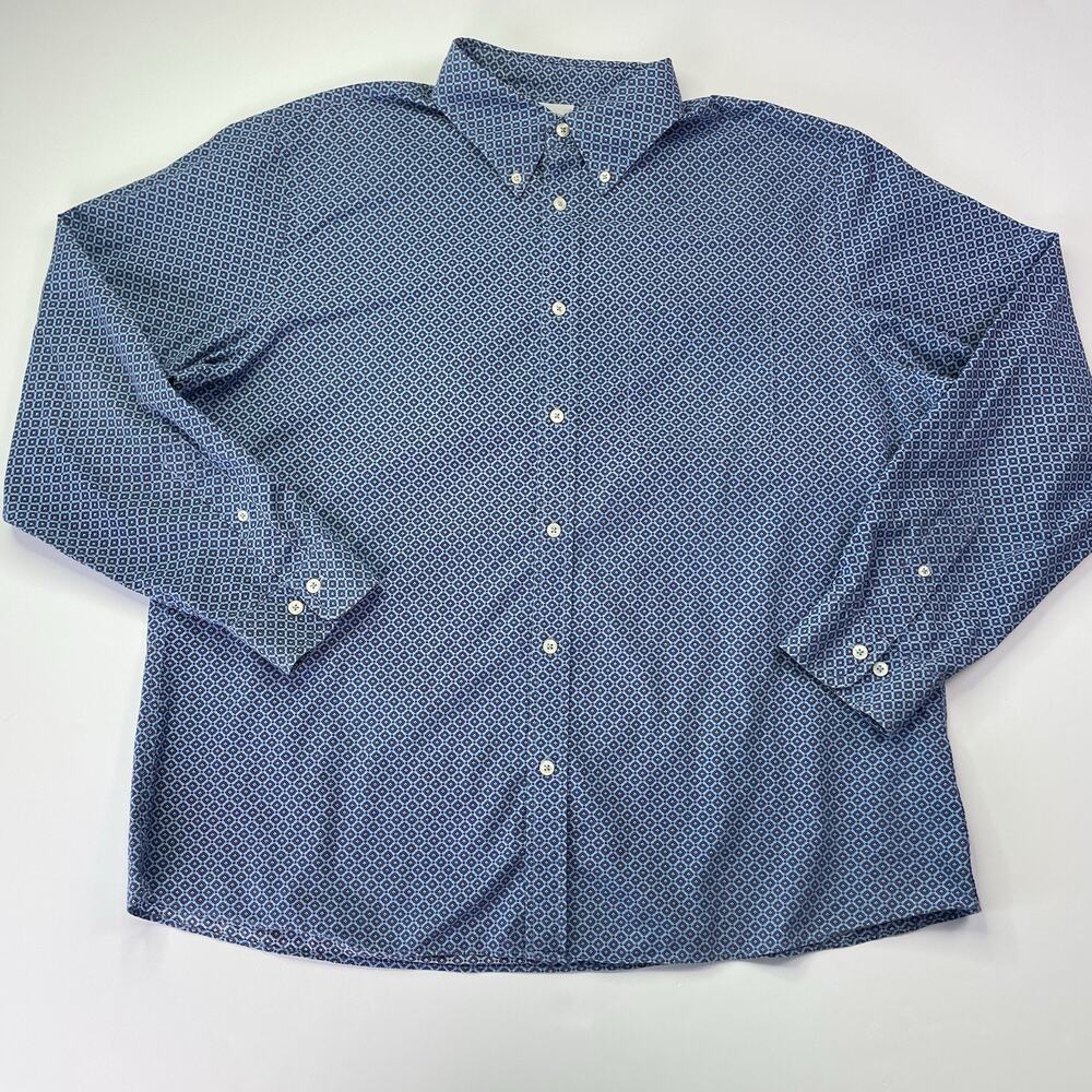 Brooks Brothers‎ Regent Button Shirt Men’s XL Flower Paisley All Over Print Blue